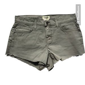 L’AGENCE Army Green Cuttoff Denim Shorts